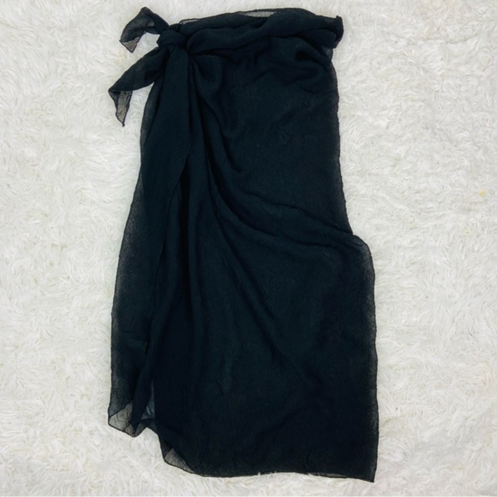RAPZ black sheer swimsuit cover up / scarf size one size